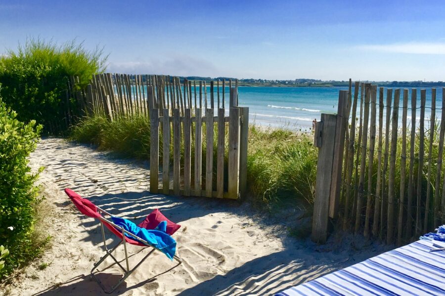 Le bonheur de la plage à pied