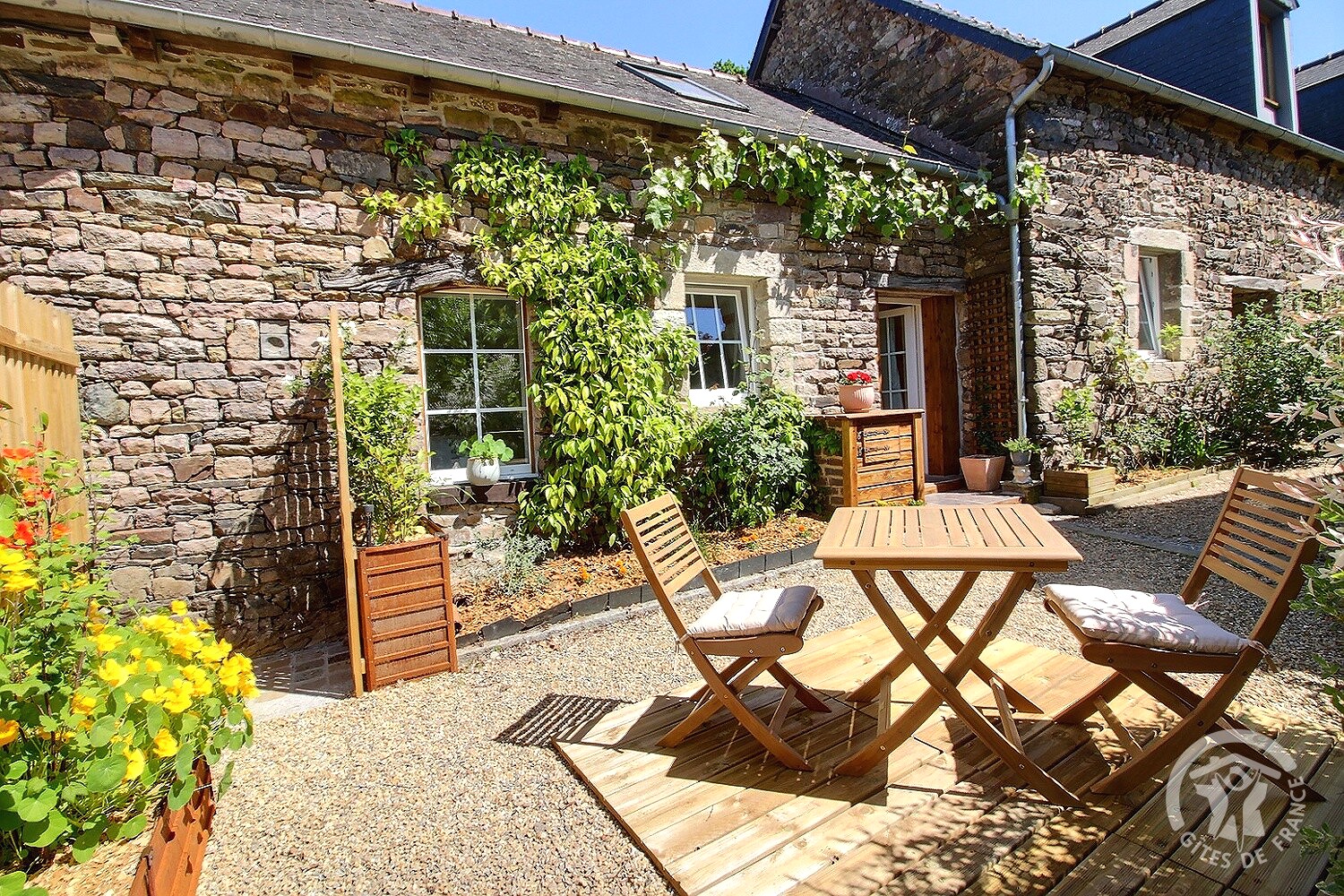 Kergroaz Maner proche Paimpol Bréhat : Chambre Nature terrasse